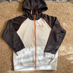 Puma Kids' Black, White, and Orange Hoodie